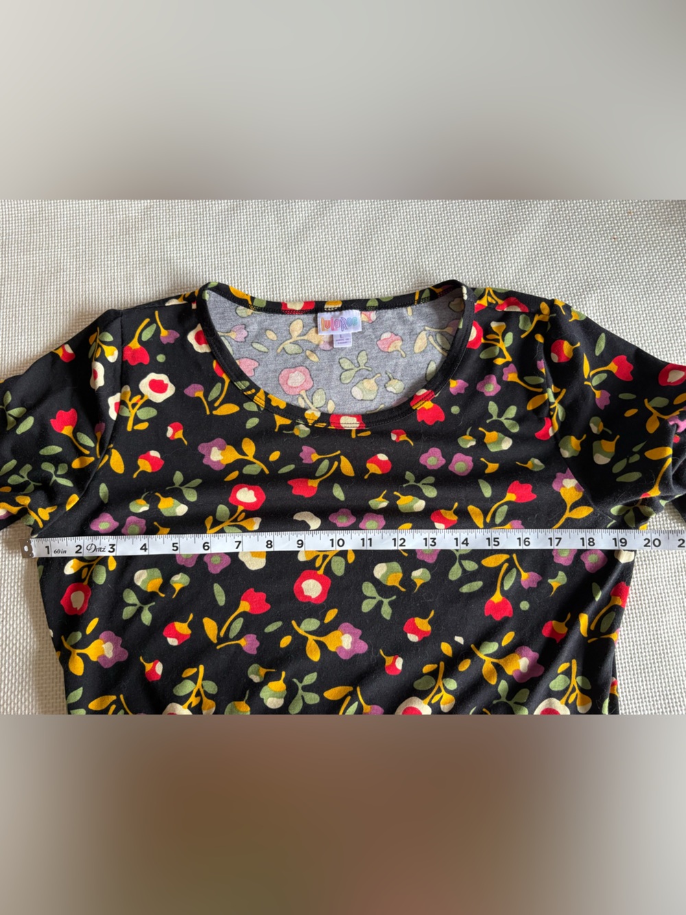 LulaRoe Julia Dress Size Large Mixed Pattern Floral Leopard Print - Picture 5 of 6